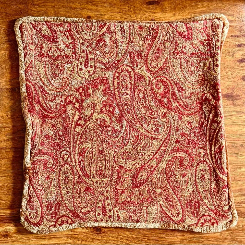 Restoration Hardware Italian paisley tapestry fringe pillow sham